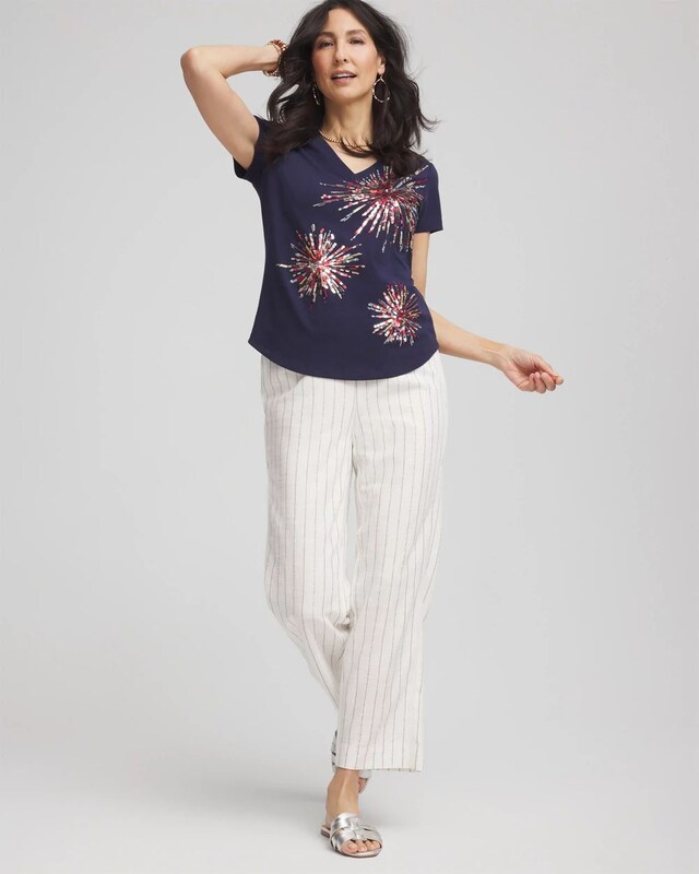 Fireworks Embellished Knit Tee - image 2